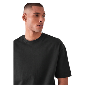 T-shirt à manches courtes pour homme, col rond, noir, 100% coton, coupe classique, couleur unie, jersey tricoté, décontracté - Product Image 4