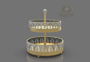 Soporte y Bandeja de Servicio de Lujo de 2 Niveles de Acero Inoxidable Ecológico para Exhibición de Café y Postres - Product Image 6