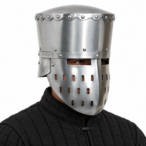 Casque de croisé en acier doux, artisanal, épaisseur 18, pour reconstitution historique et collection, Renfaire Cosplay - Product Image 1