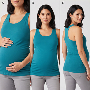 Camiseta de Maternidad para Lactancia con Cuello en U, 100% Algodón, Ligera, Informal, Lisa, para Mujer - Product Image 4