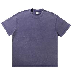 Camiseta de Manga Corta para Hombre, 300g, 100% Algodón, Ecológica, Transpirable, Lavada, Estilo Vintage, Hombros Caídos, Secado Rápido - Product Image 1