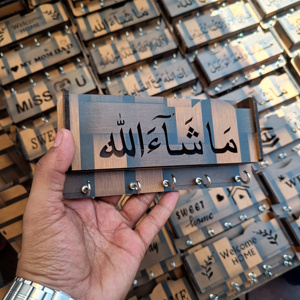 Customized Wooden <b>Key</b> Stand with Mobile Charging Shelf Wall Hanging Organizer for Office Entryway or Personalized Gift - Product Image 4