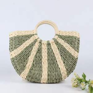 Sac en jacinthe d'eau pour femmes, sac à main en fibre naturelle tissé à la main, sac fourre-tout écologique et tendance pour la plage, les voyages, style décontracté, Vietnam - Product Image 3