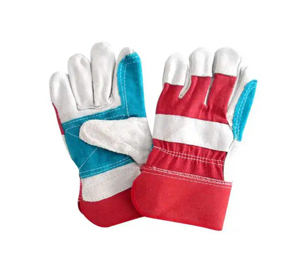 Top Quality Warm Cow Split Leather Combination <b>Gloves</b> Reinforced Palm Rubber Cuff Cowhide Leather Working <b>Gloves</b> for Winter - Product Image 6