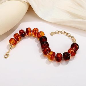 Bracelet perlé pour senior, perles en résine épaisses, tendance, fait main, style Y2K, étanche, livraison rapide, bijoux d'été - Product Image 1