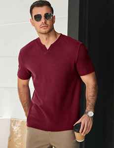 2026 Latest Design Men's Short Sleeve High Street Breathable Regular Fit Casual T <b>Shirt</b> In Solid <b>Colour</b> - Product Image 5