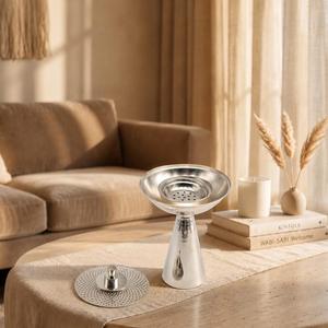 Brûleur d'encens Bakhoor de luxe en marbre avec couvercle en maille d'acier inoxydable, brûleur d'oud arabe, porte-encens à charbon et résine, décoration d'intérieur - Product Image 2