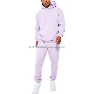 2-Pc Crew Neck Cotton Fleece Hooded <b>Sweat</b> Suit for Men Women Unisex Customizable Printed Streetwear Latest Winter Tracksuits - Product Image 1