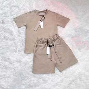 Conjuntos de Ropa Deportiva Informal de Verano para Bebés, de Algodón Orgánico, para Niños y Niñas, Camiseta Elástica y Pantalones Cortos, Trajes de Estilo Moderno - Product Image 1