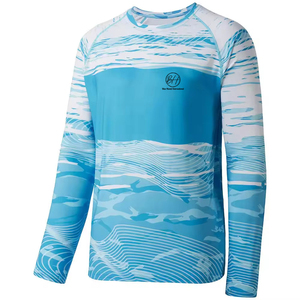 เสื้อยืดคอกลมแขนยาวทรงปกติสำหรับผู้ชาย ผ้าถักเรียบสีพื้น โลโก้ด้านหน้า แห้งเร็ว ระบายอากาศได้ดี ผ้าฝ้าย/ใยไผ่ เหมาะสำหรับตกปลา เดินป่า - Product Image 1