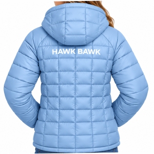Blouson matelassé à capuche pour femme – Style décontracté et moderne, avec fermeture éclair et logo sur le devant - Product Image 2