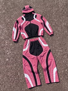 Custom Y2K Unisex <b>Patchwork</b> Tracksuit Hooded Windbreaker <b>Jacket</b> & Sweatpants Set Streetwear Techwear Men Women Tracksuit - Product Image 5