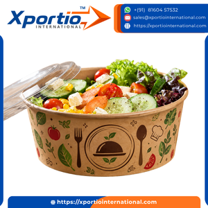 Trendy Pattern 750ml Disposable Eco-Friendly Biodegradable Paper <b>Bowl</b> <b>Lid</b>/Without <b>Lid</b> Food Grade PE Coated Leakproof Microwave - Product Image 5