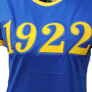 T-shirt Ringer personnalisé 1922 pour femme, col rond, manches courtes, avec bordure contrastante, motif graphique, style vintage, décontracté, en coton, pour les Grecques - Product Image 5