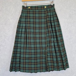 Jupe vintage pour femme, vert à carreaux, plissée, style kilt, tartan du clan Gordon, OEM ODM - Product Image 1