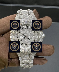 Montre mécanique automatique de luxe en moissanite avec miroir saphir et diamants incrustés pour homme - Product Image 1