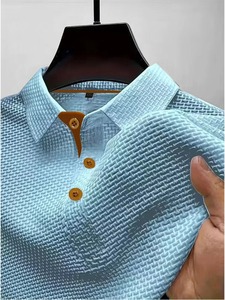 Camisa de Verano 2026 para Hombre, de Seda Helada, Transpirable, Manga Corta, Cuello Solapa, Estilo Casual de Negocios, Ligera, de Secado Rápido, Tejida, a la Moda - Product Image 5