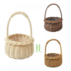 Cesta de Mimbre Hecha a Mano, Ecológica, Tejida, Colgante, para Almacenamiento, Compras, Picnic, Decoraciones Navideñas, Regalos, Lavandería - Product Image 4
