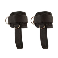 Sangles de cheville robustes de 7 mm avec logo personnalisé, anneaux en D, enveloppement de pied, réglables pour machine à câble, rembourrées en néoprène, solides, souples, grandes tailles, pour l'entraînement