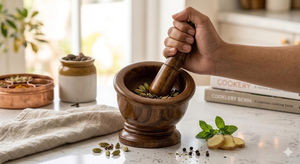 Ensemble mortier et pilon manuel en bois, fait main, pour broyer les herbes et les épices, outil de cuisine pour broyer les herbes, les épices et l'ail - Product Image 6