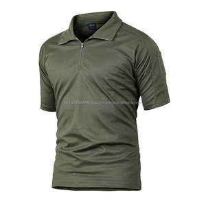 Fabricante de ropa deportiva de poliéster con cremallera táctica Polo Logo personalizado, camisas de caza para hombre Tactical Men - Product Image 2
