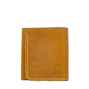 Brown Genuine <b>Leather</b> Men Trifold <b>Wallet</b> Minimalist Mini Cardholder Cash Slot Vintage Contrast Stitching Pocket <b>Small</b> Male Purse - Product Image 1