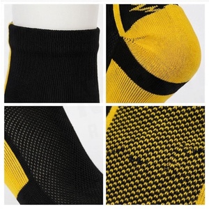Black Yellow <b>Knee</b> <b>High</b> Soccer <b>Socks</b> Breathable Knitted for Adults Summer Sport Use - Product Image 4