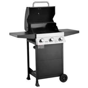 Griglia a Gas propano 3 fuochi 338 mq In spaziosa zona grigliate In acciaio al carbonio griglie smaltate 36 000 BTU pieghevoli per barbecue laterali - Product Image 1