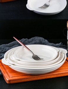 Platos blancos minimalistas escandinavos de todos los tamaños, con textura lisa y brillante bajo la esmalte, versátiles, duraderos, libres de BPA, para uso diario. - Product Image 3