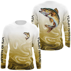 Camisa de Pesca Unisex de Manga Larga, Spandex/Poliéster, Estampado de Atún con Bandera Americana, UPF 50, Impermeable, Blanca, Nombre Personalizado - Product Image 3