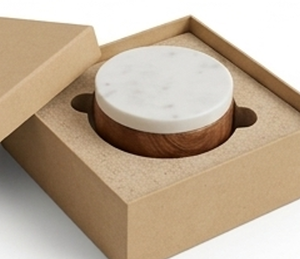 Round Wooden Salt And Sugar With Marble Lid And Brass Spoon Herb & Spice Tool Durable Finish For Elegant Restaurant <b>Dining</b> - Product Image 6