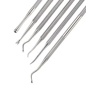 Pedicure Manicure Tools Nail <b>File</b> Dead Skin Push Cuticle Remover Nail Pusher Gold Stainless Steel Cuticle Pusher Nail Art - Product Image 2