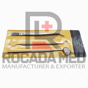 Ensemble d'instruments chirurgicaux dentaires manuels pour l'hygiène buccale, 3 pièces, miroir, pinces et détartreur en acier inoxydable - Product Image 4