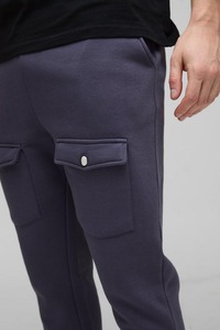 Pantalon de survêtement homme uni en molleton avec poches cargo, léger, 100 % coton épais – Nouvelle collection en gros - Product Image 2