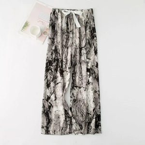 Nouveau pantalon pour femme à imprimé floral, taille élastique, coupe large, ample, style pyjama, fin et doux, long, pour l'été - Product Image 1