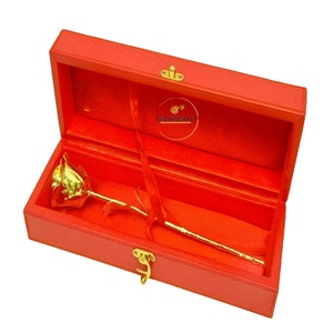 Venta al por mayor 24K Genuine Natural Gold-Dipped Rose Regalos de San Valentín 24K Gold-dipped ROSE con caja de regalo y Flor de regalo artificial - Product Image 4