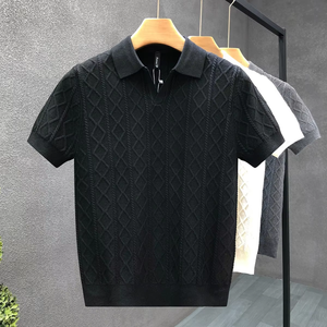 2026 Summer New <b>Men's</b> Short Sleeve for POLO <b>Shirt</b> Slim Business <b>T</b>-<b>Shirt</b> Lapel Texture Design - Product Image 4