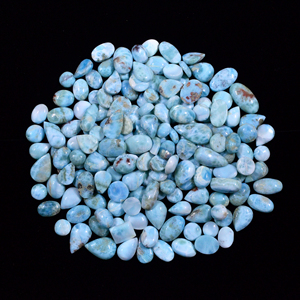 Lote al por mayor de cabujones de larimar natural, gemas sueltas de formas mixtas para la fabricación de joyas, con iridisencia azul certificada, 11x11x4mm - Product Image 3