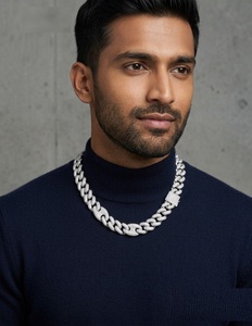 Cadena Cubana de Lujo con Moissanita y Diamantes de Laboratorio, Collar de Oro 10K 14K y Plata Esterlina, Cadena Hip Hop Iced Out, Joyería para Hombre - Product Image 4