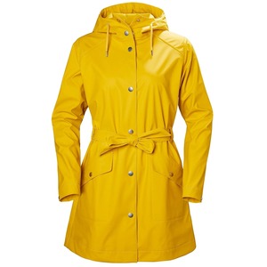 Gabardina con capucha para mujer, longitud midi, manga larga, impermeable, color liso - Product Image 5