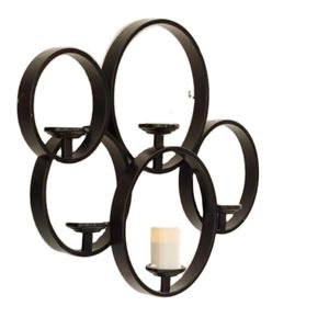 Bougeoir décoratif pour la maison de forme ronde en métal évider cadeaux de Noël bougeoir - Product Image 1