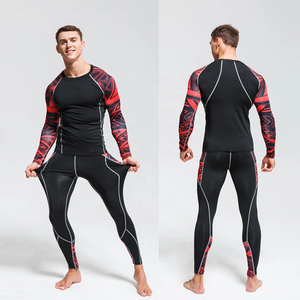 Traje de Compresión Completo para Hombre, Diseño Deportivo de Secado Rápido, Estampado Digital de Leopardo, Spandex/Poliéster, Cuello Redondo, Manga Larga, para Fitness - Product Image 4