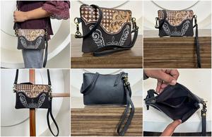 Sac à bandoulière en cuir suédé usiné à la main, pochette et sac à main à carreaux pour femmes, nouvel arrivage - Product Image 3