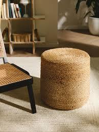Handmade Natural Braided Jute Pouf Woven Floor <b>Cushion</b> Home Decor Footstool Ottoman Traditional Modern - Product Image 3
