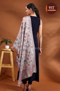 Floral Printed Ethnic Shawl <b>Wrap</b> Microfiber Scarf Sand Proof Lightweight Stole for Travel Home Gym - Product Image 6