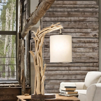 Lampes de table électriques LED modernes certifiées CE, design bois flotté, pour hôtels, maisons, villas, à intensité variable, 30 000 heures d'autonomie