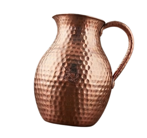Pichet à eau martelé sur mesure, finition brillante, en cuivre poli, vente en gros, pichet en cuivre classique à prix réduit - Product Image 4