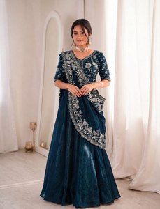 New <b>Top</b> Selling Green Indian Pakistani Designer Navratri Lehenga Choli Dupatta Georgette Sequin Work <b>Wedding</b> Party Ready-Made - Product Image 1