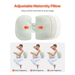 Cuscino a Forma di W per Gravidanza, Supporto per Letto, Morbido e Traspirante, con Fodera Rimovibile per Donne in Gravidanza - Product Image 2