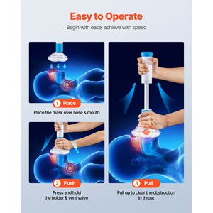 Dispositivo di Aspirazione Portatile per Primo Soccorso con Maschere Multi-Misura 4 in 1 e Borsa di Conservazione, Dispositivo Portatile Anti-Soffocamento per la Pulizia delle Vie Aeree - Product Image 3